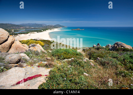 Strand Spiaggia Su Giudeu, Chia, Domus De Maria (CA), Sardinien, Italien Stockfoto