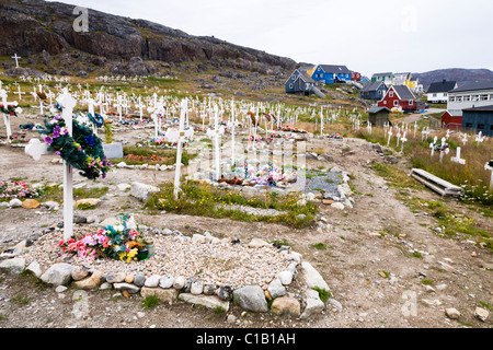 Friedhof in Qaqortoq (Julianehåb), Süd-Grönland Stockfoto