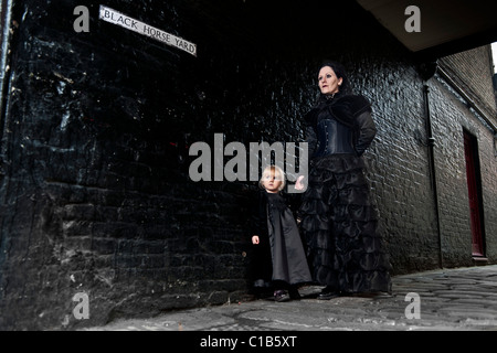 Goths beim Whitby Goth Weekend. Stockfoto