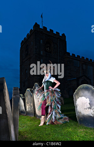 Goths beim Whitby Goth Weekend. Stockfoto