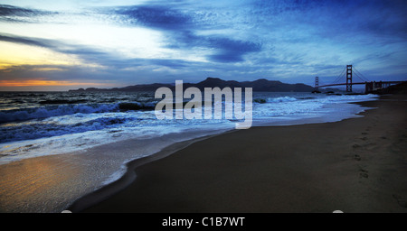 Baker Beach und das golden Gate in San francisco Stockfoto