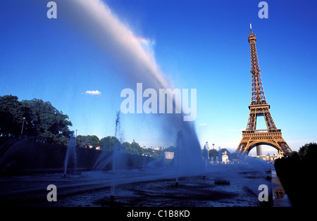 Frankreich, Paris, Eiffel-Turm von der Terrasse des Palais Chaillot Stockfoto