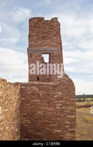 Die imposante Mission San Gregorio de Abo, Abo Ruinen, Salinas Pueblo Missionen National Monument, New Mexico. Stockfoto