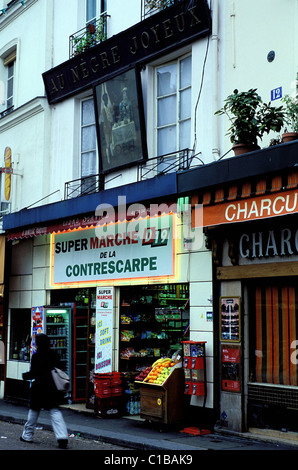 Frankreich, Paris, Restaurant Au Negre Joyeux Mouffetard ulica (5. Bezirk) Stockfoto