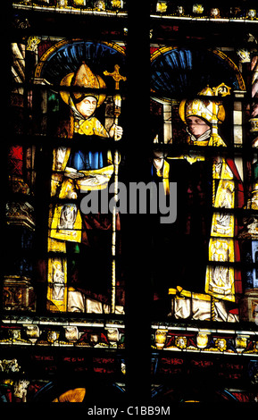 Frankreich, Aude, Carcassonne, mittelalterliche Stadt, Glasfenster der Basilika Saint-Nazaire Stockfoto