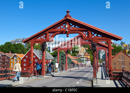 Der malerische Gamle Bybro (alte Stadtbrücke), Trondheim, Sor-Tröndelag, Norwegen Stockfoto