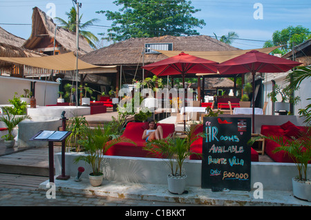 Eine Luxusvilla am Strand Komplex auf der Insel Gili Trawangan in der Nähe von Lombok Indonesien Stockfoto