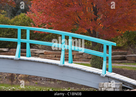 Bogen-Steg im Stadtpark (Cox Arboretum, Dayton, Ohio) Stockfoto