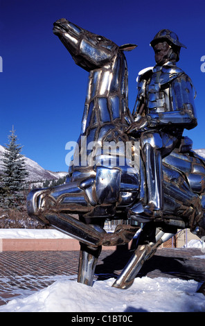 USA, Colorado, Aspen, equestrian statue Stockfoto