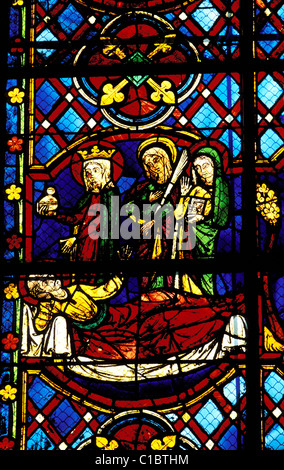 Frankreich, Indre et Loire, Tours, Saint-Gatien Kathedrale, befleckte Glasfenster (St Martin Leben) Stockfoto