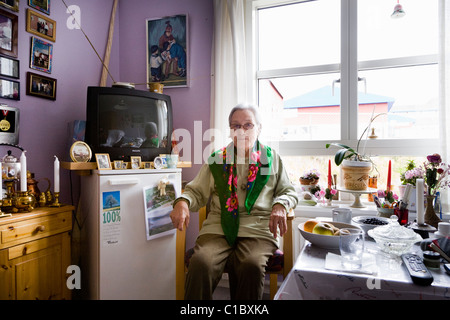 Heim für ältere Menschen, Narsaq, Süd-Grönland Stockfoto