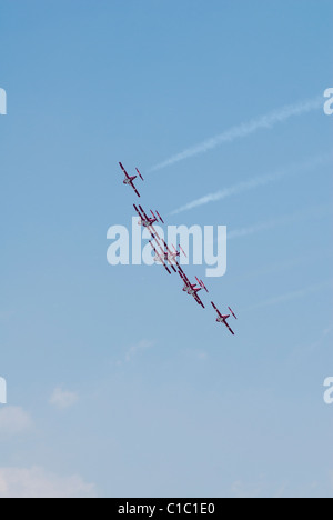 Die kanadische Snowbirds führen Luftakrobatik in Montreal, Kanada. Stockfoto