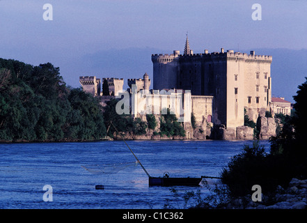 Frankreich, Bouches-du-Rhône, Tarascon, König Rene Burg des 14./15. Jahrhundert am Rhône-Ufer Stockfoto