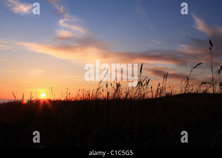 Sonnenuntergang in Skane, Schweden Stockfoto