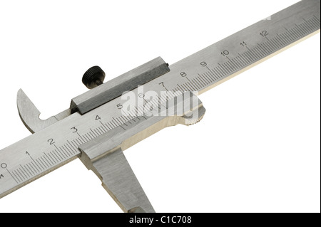 Bremssattel. Gerät zum Messen des Abstands zwischen zwei symmetrisch gegenüberliegenden Seiten Stockfoto