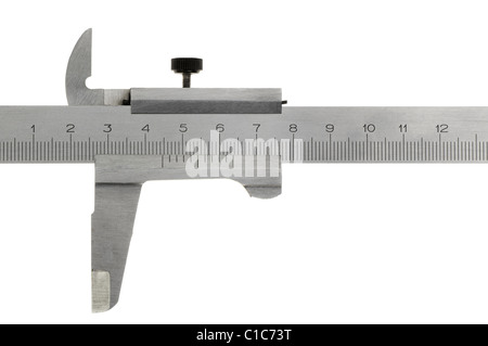 Bremssattel. Gerät zum Messen des Abstands zwischen zwei symmetrisch gegenüberliegenden Seiten Stockfoto