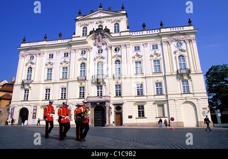 Tschechien, Prag, Hradschin, Burg, die Wachablösung Stockfoto