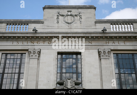 Allgemeine Ansicht Gv der Islington Town Hall auf Upper Street, Islington, London, England. Stockfoto