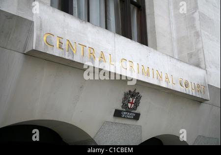 Allgemeine Ansicht Gv von den zentralen Strafgerichtshof aka The Old Bailey in London, England. Stockfoto