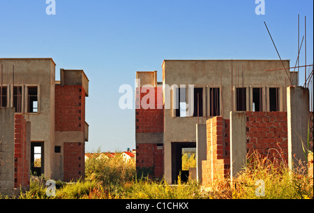 Eine Seite von der Villa, die teilweise gebaut wurden und dann nach links in den Aydin Bezirk der Türkei abgebrochen Stockfoto