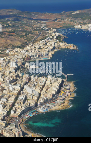 Bugibba und Paulus aus der Luft - Malta Stockfoto