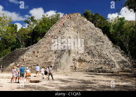 Nohoch Mul Struktur in den Ruinen von Coba im Bundesstaat Quintana Roo, Mexiko Stockfoto