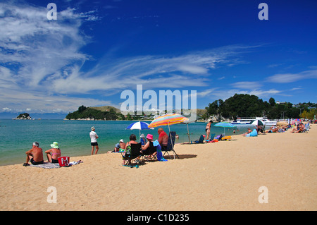 Kaiteriteri Beach, Kaiteriteri, Tasman Bay, Nelson Region, Südinsel, Neuseeland Stockfoto