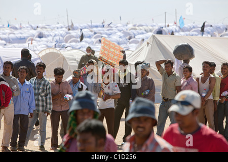 Flüchtlinge im Shousha Flüchtlingslager, Ben Gardane, Tunesien Stockfoto