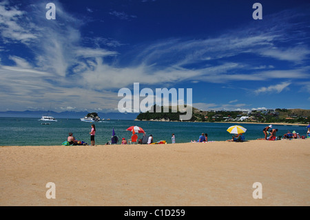 Kaiteriteri Beach, Kaiteriteri, Tasman Bay, Nelson Region, Südinsel, Neuseeland Stockfoto