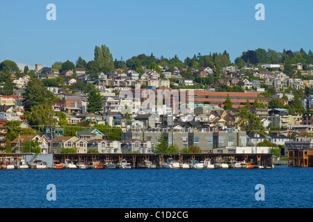 Hafen von Lake Union in Washington USA leben Stockfoto