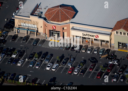 Luftbild oben Safeway Supermarkt Marin County in Kalifornien Stockfoto
