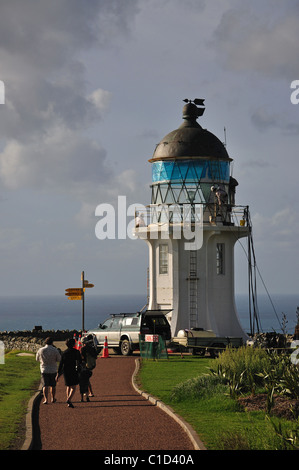 Cape Reinga Leuchtturm, Cape Reinga, Northland Region, Nordinsel, Neuseeland Stockfoto