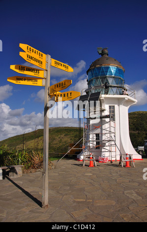 Cape Reinga Leuchtturm, Cape Reinga, Northland Region, Nordinsel, Neuseeland Stockfoto