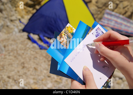 Ansichtskarte Schreiben - schreiben eine Ansichtskarte 07 Stockfoto