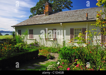 Der Vertrag von Haus und Garten, Waitangi Treaty Grounds, Waitangi, Bay of Islands, Region Northland, Nordinsel, Neuseeland Stockfoto