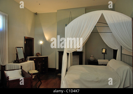 Das Schlafzimmer des Vertrags Haus, Waitangi Treaty Grounds, Waitangi, Bay of Islands, Region Northland, Nordinsel, Neuseeland Stockfoto