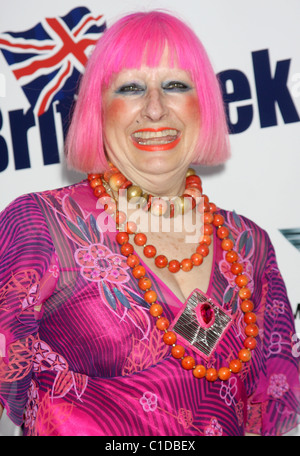 Zandra Rhodes Champagner starten des BritWeek 2009 an der Generalkonsul Amtssitz Los Angeles, Kalifornien - 23.04.09 Stockfoto