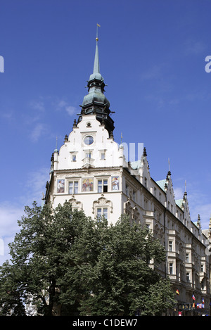 Tschechien, Prag, Fassade des Pariz Hotel im Jugendstil Stockfoto