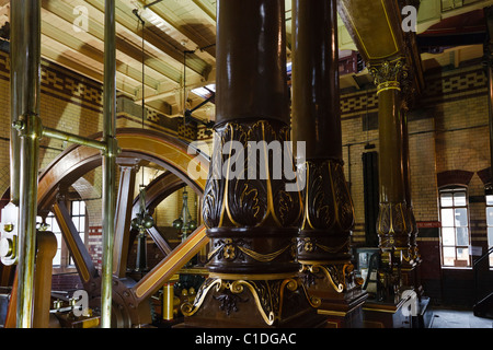 Gimson Strahl Motoren an der Abtei Pumping Station Museum, Leicester, Leicestershire, England Stockfoto