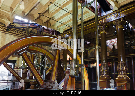 Gimson Strahl Motoren an der Abtei Pumping Station Museum, Leicester, Leicestershire, England Stockfoto