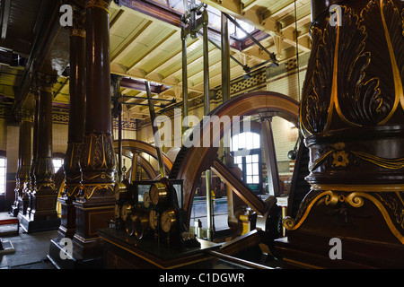 Gimson Strahl Motoren an der Abtei Pumping Station Museum, Leicester, Leicestershire, England Stockfoto