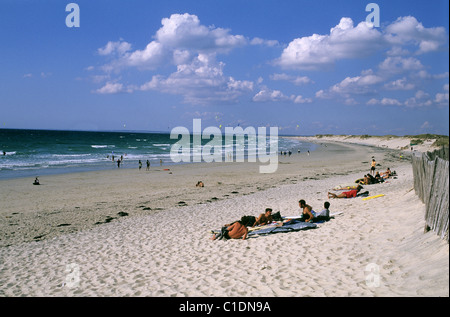 Frankreich, Finistere, La Torche Strand ist der beste Ort für Segelflugzeuge Stockfoto