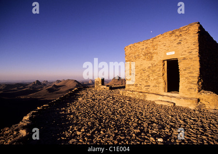 Algerien, Sahara, Hoggar-massiv, Assekrem-Plateau, französischer Priester Charles de Foucauld Zuflucht Stockfoto