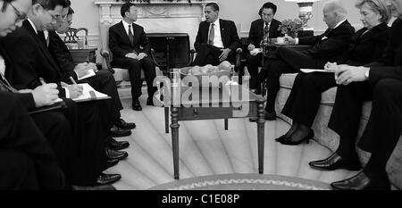 Präsident Barack Obama trifft sich mit chinesischen Außenminister Yang Jiechi im Weißen Haus in Washington D.C., Stockfoto