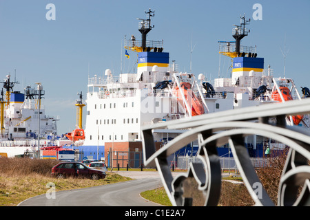 PNTL (Pacific Nuclear Transport Limited) nukleare Transport zu Schiffe docken in Barrow in Furness, Cumbria, UK Stockfoto