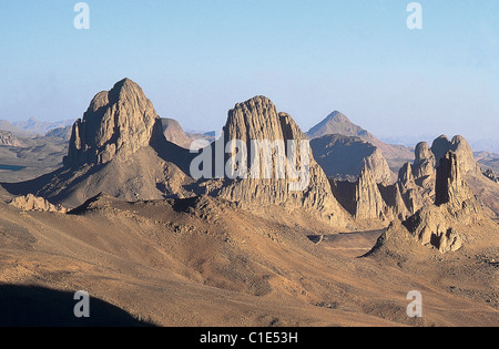 Algerien, Sahara, Hoggar, Atakor Bergen von Vater Charles de Foucault Ermitage anzeigen Stockfoto