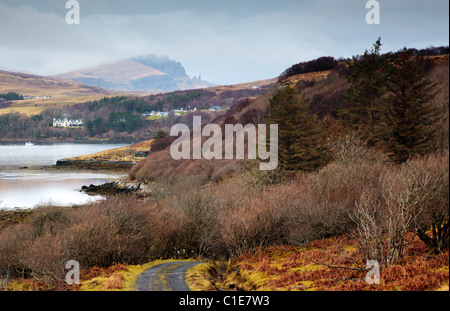 Der Quiraing und die Nadel entnommen Portree Skye Stockfoto