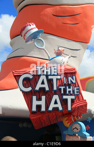 Die Katze im Hut Zeichen Universal Studios Inseln von Abenteuer Florida Dr. Seuss Stockfoto