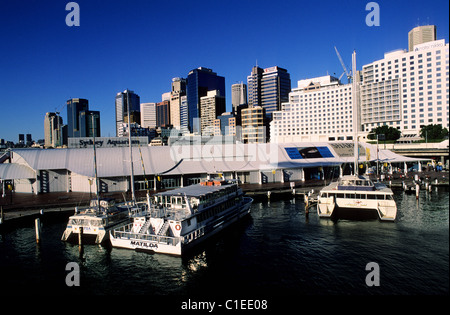 Australien, Sydney, Boote auf der Werft von Darling Harbour Stockfoto