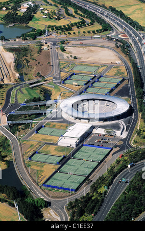 Australien, Sydney, Tennisstadion, Olympiagelände der Homebush Bay (Luftbild) Stockfoto